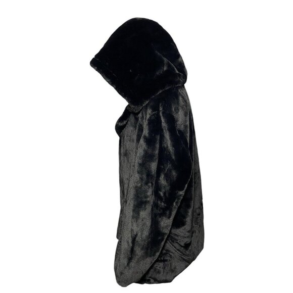 NVLT Hooded Faux Mink JACKET Black Sherpa Coat Womens Sz 1X NWT Anthropologie - Picture 6 of 12